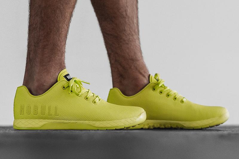 Men's Nobull Neon Lime Trainers Light / Green | SG X2424Y